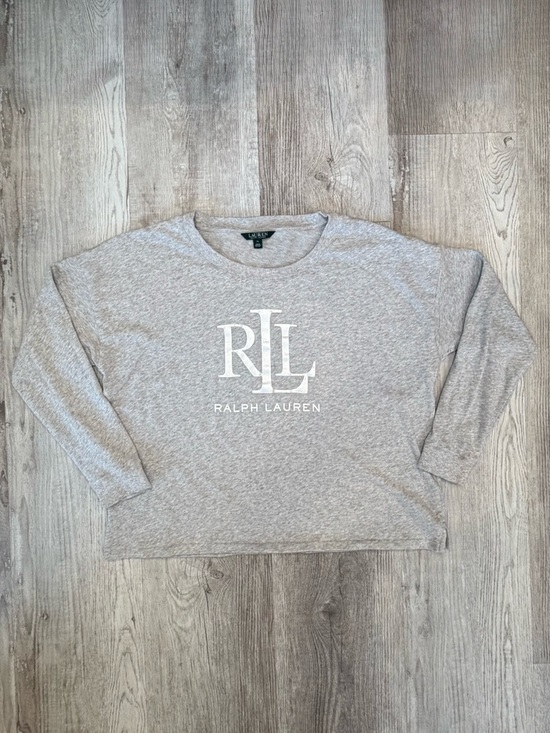 Lauren Ralph Lauren Tops - Lauren Ralph Lauren LRL French Terry sweatshirt Heather Grey Women’s XL Cotton